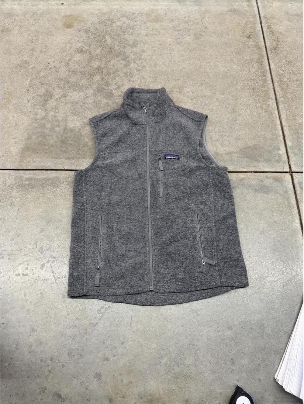 vintage patagonia synchilla grey full zip fleece vest size small